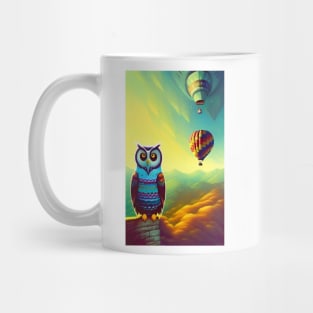 Owl And Hot Air Balloons Mug